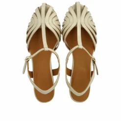 5840-101 Højhælede Sandaler, Beige, 41