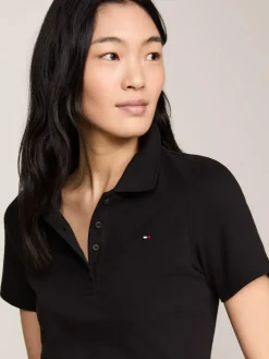 1985 Slim Pique Polotrøje, Black, XL