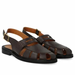 1688-101 Slingback Loafers, Dark Brown, 43