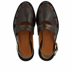 1688-101 Slingback Loafers, Dark Brown, 43