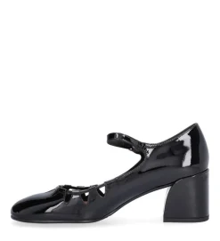 A8075 Højhælede Sko, Black Patent, 38