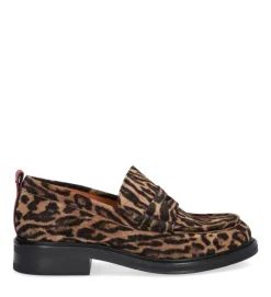 A8446 Loafers, Leopard Suede/Red, 39