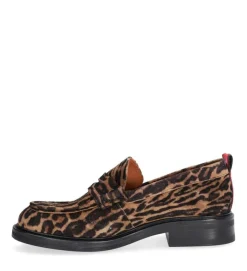 A8446 Loafers, Leopard Suede/Red, 39