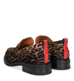 A8446 Loafers, Leopard Suede/Red, 39