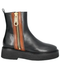 A3160 Støvle, Black/Cognac, 36