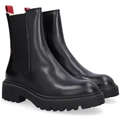 A7199 Støvler, Black Calf/Red, 38