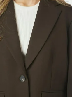 Aarielle Structure Blazer, Dark Brown, 36