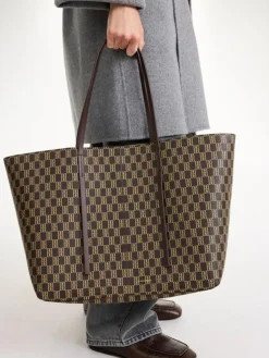 Abi Monogram Tote Bag, Shale