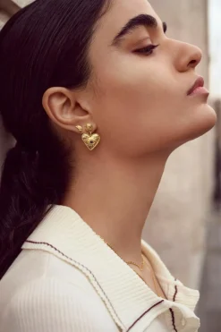 Aega Øreringe, Gold/White Zirkoner