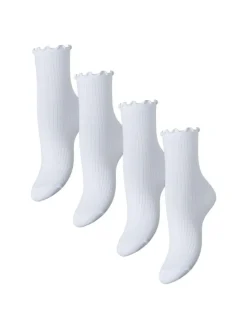 Afia 4-pak Strømper, Bright White, One size