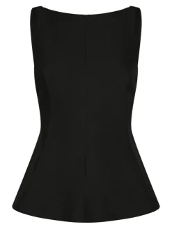 Agape Structure Tie Top, Black, 36