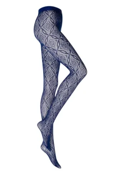 Ajouré Net Tights, Lapis, S