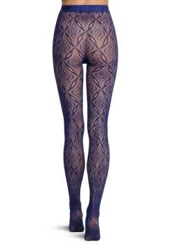 Ajouré Net Tights, Lapis, S
