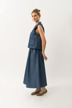AkaneLL Maxi Nederdel, Dark Blue, S