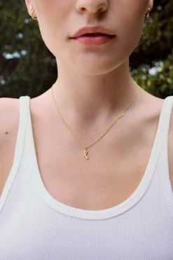 Alfabet Vedhæng, Gold Plated - L