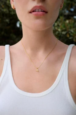 Alfabet Vedhæng, Gold Plated - V