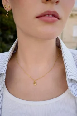 Alfabet Vedhæng, Gold Plated - E