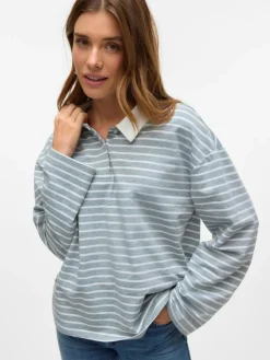 Alma Polo T-shirt, Light Grey Melange/White, M