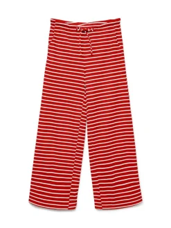 Alma Wide Bukser, Fiery Red/White, XL