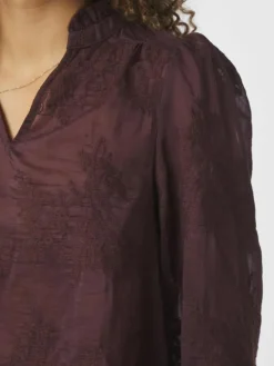 Amara Big Embroidery Bluse, Burgundy, 40