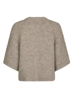 Amaya Fluffy Knit Cardigan, Beige Melange, 36