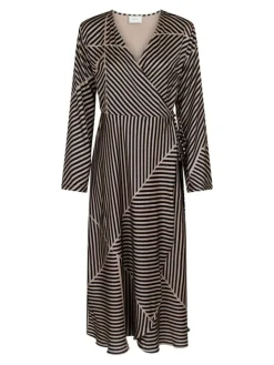 Amber Mix Lines Kjole, Sort, 34