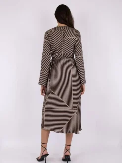 Amber Mix Lines Kjole, Sort, 34