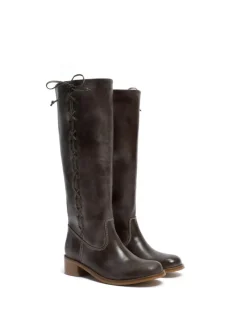 Ann Gaucho Laces Støvler, Dark Brown, 40