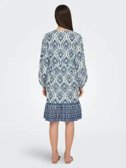 Anna Midi Kjole, Cloud Dancer/Blue, S