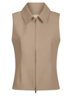 Annabella Structure Vest, Dark Taupe, 42