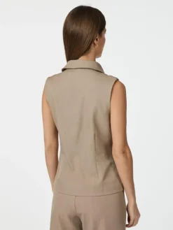 Annabella Structure Vest, Dark Taupe, 42