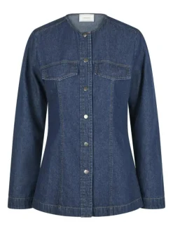 Annie Denim Skjorte, Dark Blue, 34