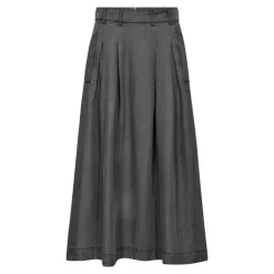 AnyaCC Denim Pleat Nederdel, Mid Grey, XL