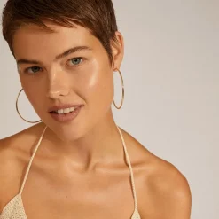 April Large Øreringe, Gold Plated