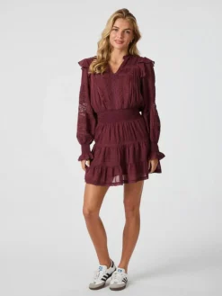 Aran S Voile Kjole, Burgundy, 36