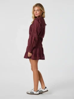 Aran S Voile Kjole, Burgundy, 36