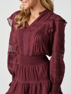 Aran S Voile Kjole, Burgundy, 36