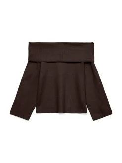 Aries Offshoulder Striktrøje, Chocolate Torte, M