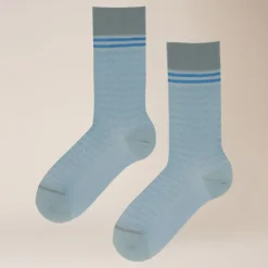 Arrow Graphic Strømper, Dove Blue, 35-38