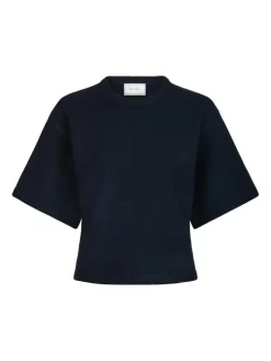 Asha Knit Tee Bluse, Navy, 38