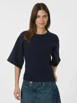 Asha Knit Tee Bluse, Navy, 38