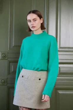 Aska Nederdel, Beige/Black Checks, 38