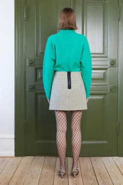 Aska Nederdel, Beige/Black Checks, 38