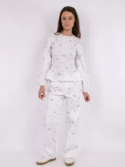 Astra Clean Flower Bukser, Hvid, 34