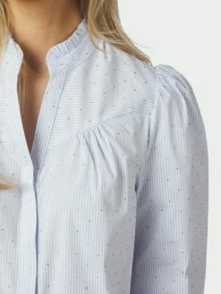 Astrida Stripe Stone Bluse, Light Blue, 40