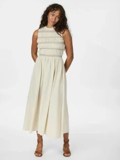 Atika Deco Smock Kjole, Ivory, 36