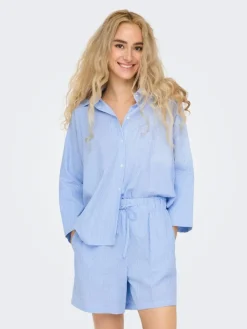 Augusta Shorts, Cloud Dancer/Blue Stripes, XS