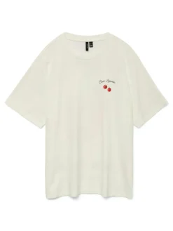 Aya Caty T-shirt, Snow White/Tomato, L