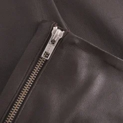 Aya Leather Leggings, Chocolate, 44