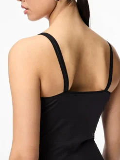 Ballroom Long Singlet Underkjole, Black, S/M